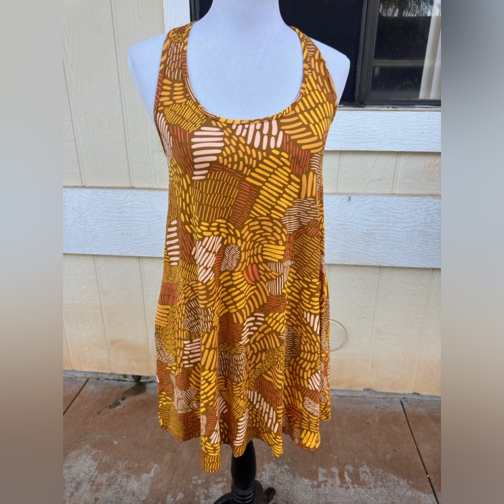 PreOwned Fighting Eel Yellow Hawaiian Dress Women's Small